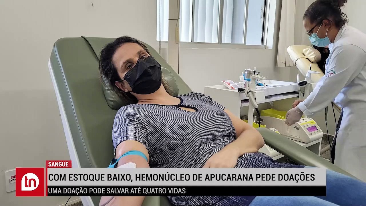 Com estoque baixo, Hemonúcleo de Apucarana pede...