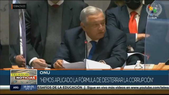 teleSUR Noticias 15:30 09-11: AMLO propone la creación de un mecanismo mundial de paz