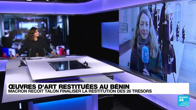 La France a restitué solennellement au Bénin 26 oeuvres des trésors royaux d'Abomey pillés au XIXe siècle par les troupes coloniales - Un moment historique de fierté nationale pour les autorités béninoises
