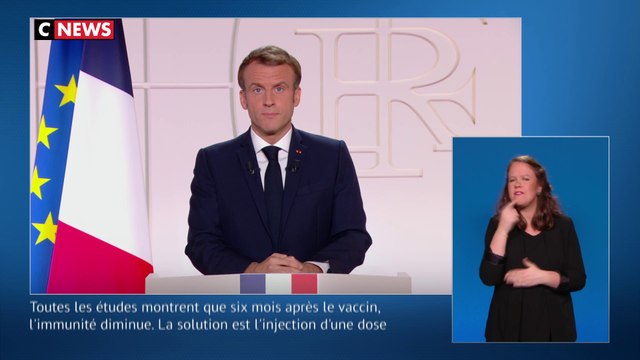 Une troisième dose de vaccin sera obligatoire à partir du 15 décembre pour les plus de 65 ans et les plus fragiles afin de prolonger la validité du pass sanitaire, annonce Emmanuel Macron