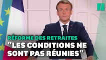 Dans son discours, Macron renvoie pour de bon la réforme des retraites à un deuxième mandat