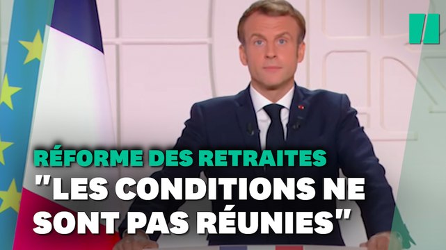 Dans son discours, Macron renvoie pour de bon la réforme des retraites à un deuxième mandat