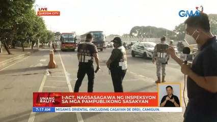 I-ACT, nagsasagawa ng inspeksyon sa mga pampublikong sasakyan | UB