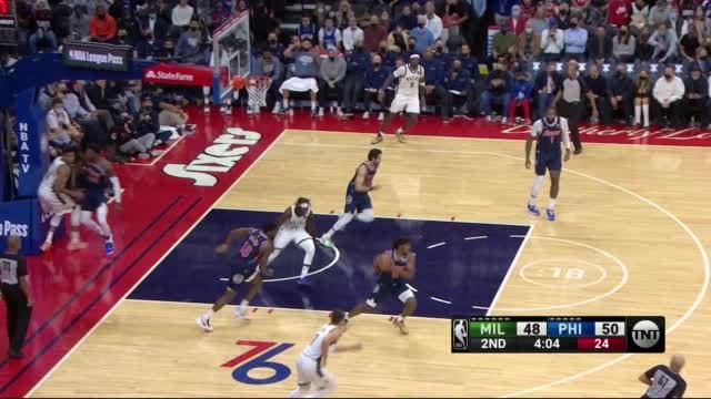 Giannis blocked emphatically by Reed