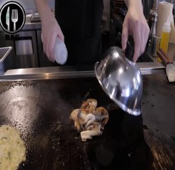 Okonomiyaki de Queso con Camarones