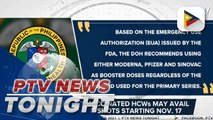 DOH: Fully vaccinated healthcare workers may avail of booster shots starting Nov. 17