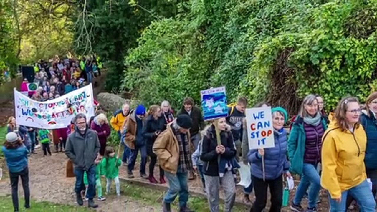 Climate march at Bramber Castle