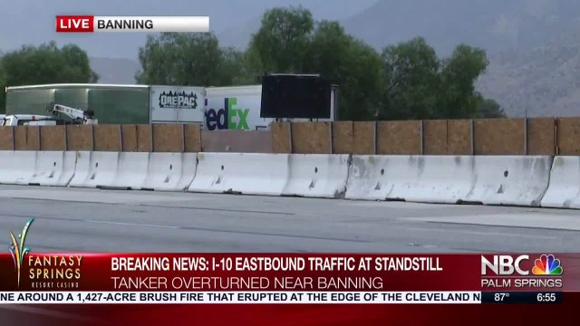 TRAFFIC ALERT: Big Rig Spills 9,000 Tons of Fuel, Shutting Down I-10 Near Banning
