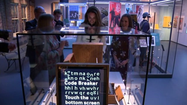 Kate hugs holocaust survivors at Imperial War Museum