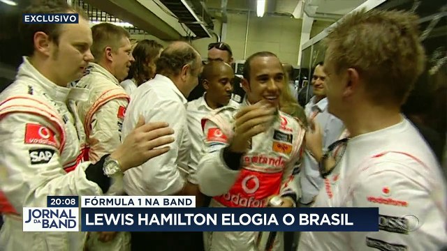 Lewis Hamilton desembarcou hoje no Brasil e falou com exclusividade com a equipe da Band.