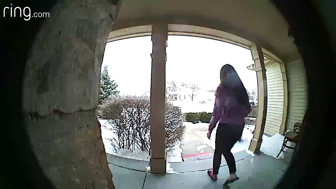 Doorbell Cam Catches Girl's Icy Slip and Fall