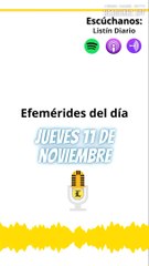 EFEMERIDES: jueves 11 de noviembre de 2021