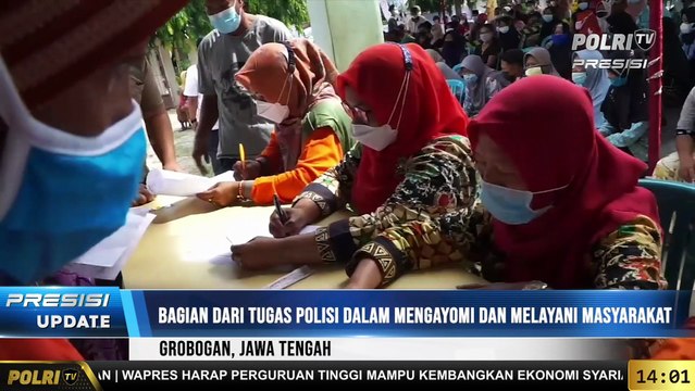 PRESISI Update 14.00 WIB : Bhabinsa Polres Grobogan Bantu Lansia Saat Vaksinasi