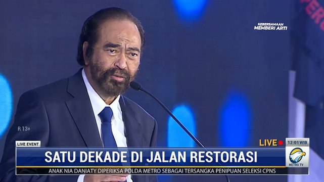 10 Tahun Partai NasDem – Surya Paloh: Mendukung Presiden Jokowi Tanpa Syarat