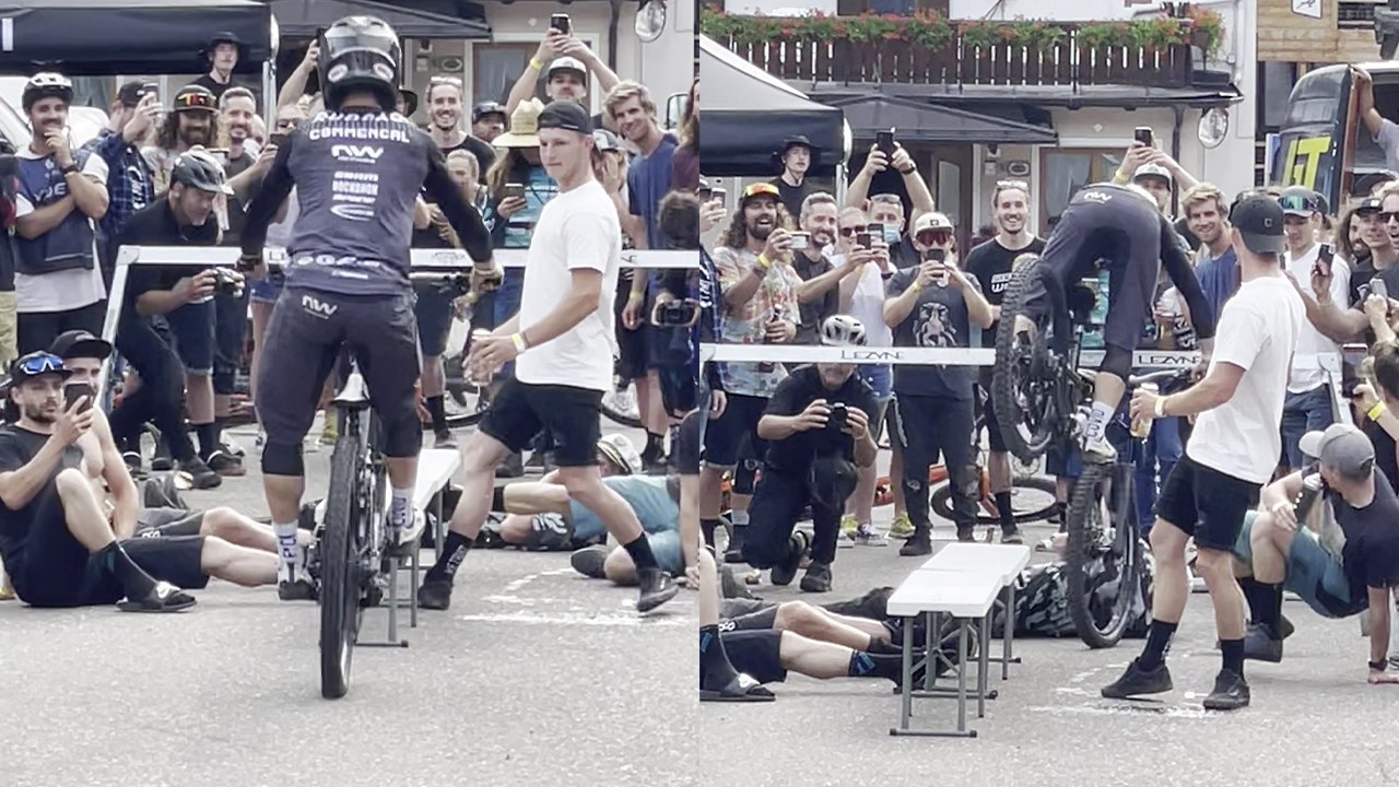 'Cyclist heroically prevents disaster after stunt goes wrong during post-game celebration in Italy '