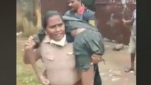Watch: Woman cop carries unconscious man on her shoulders amid rain in Chennai