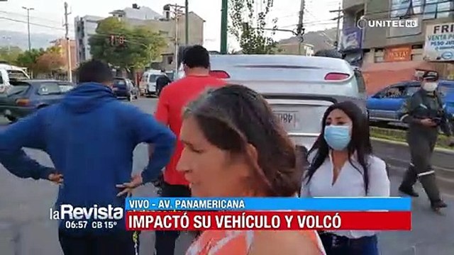 Accidente avenida Panamericana, un vehículo terminó volcado
