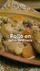 Pollo en salsa jardinera