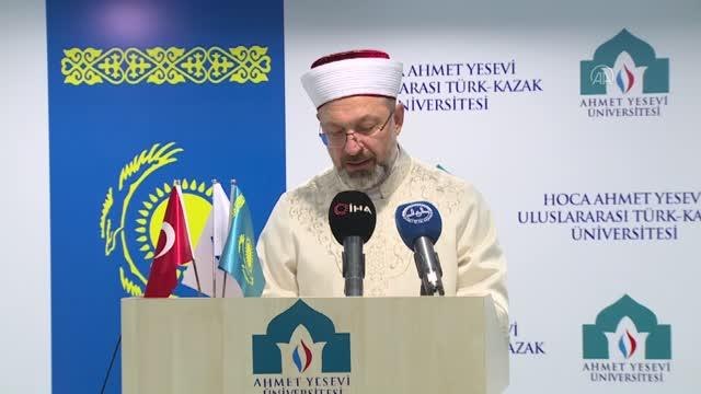 Diyanet İşleri Başkanı Erbaş, Ahmet Yesevi Üniversitesinin Hasbihal programında konuştu