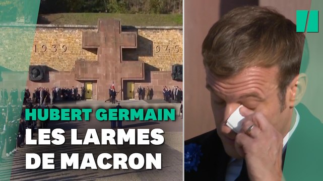 Au Mont Valérien, les larmes d'Emmanuel Macron à l’inhumation d’Hubert Germain