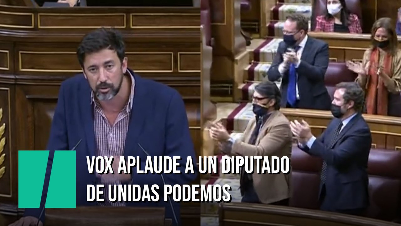 Lo pocas veces visto en el Pleno: Vox aplaude a un diputado de Unidas Podemos