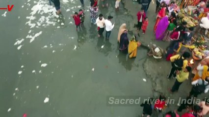 India’s Sacred River Coated in Toxic Foam Due to Pollutants and Industrial Waste