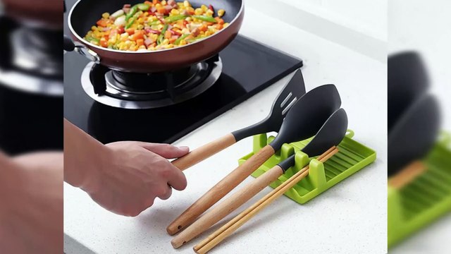 Plastic Spoon Rest Kitchen Storage Rack for Spoon Pot Lid Holder techshahin24
