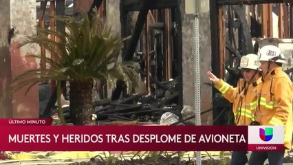 Desplome de avioneta destruye dos casas y deja 2 muertos en San Diego