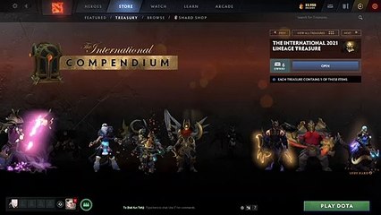 Dota 2 - Opening the International Compendium Lineage Treasure!!!