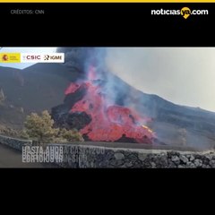 Imágenes de la lava fluyendo en la isla española de La Palma
