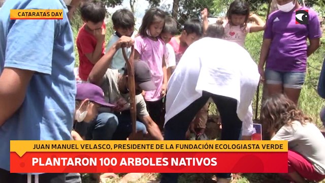 Plantaron 100 arboles nativos Juan Manuel Velasco