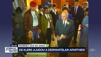 O último presidente branco da África do Sul morreu hoje aos 85 anos.