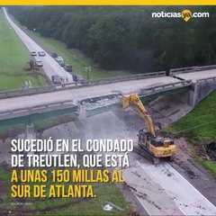 PUENTE DEMOLIDO TRAS ACCIDENTE DE CAMIÓN
