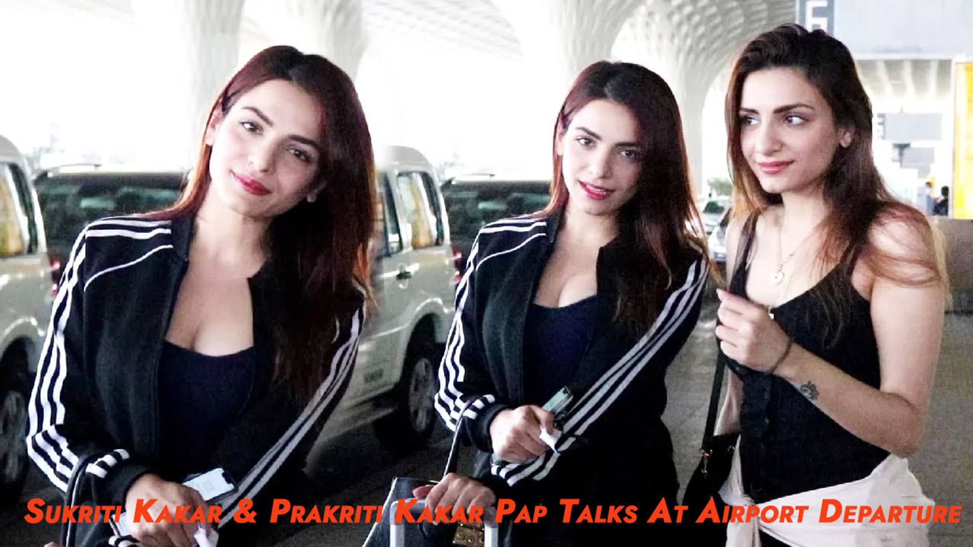 Sukriti Kakar & Prakriti Kakar Pap Talks At Airport Departure