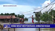 Kondisi Jembatan Gantung Rusak Parah, Siswa SD di Banjarmasin Nekat Seberangi Sungai untuk Sekolah