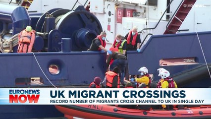 Record daily number of migrants cross sea to reach UK