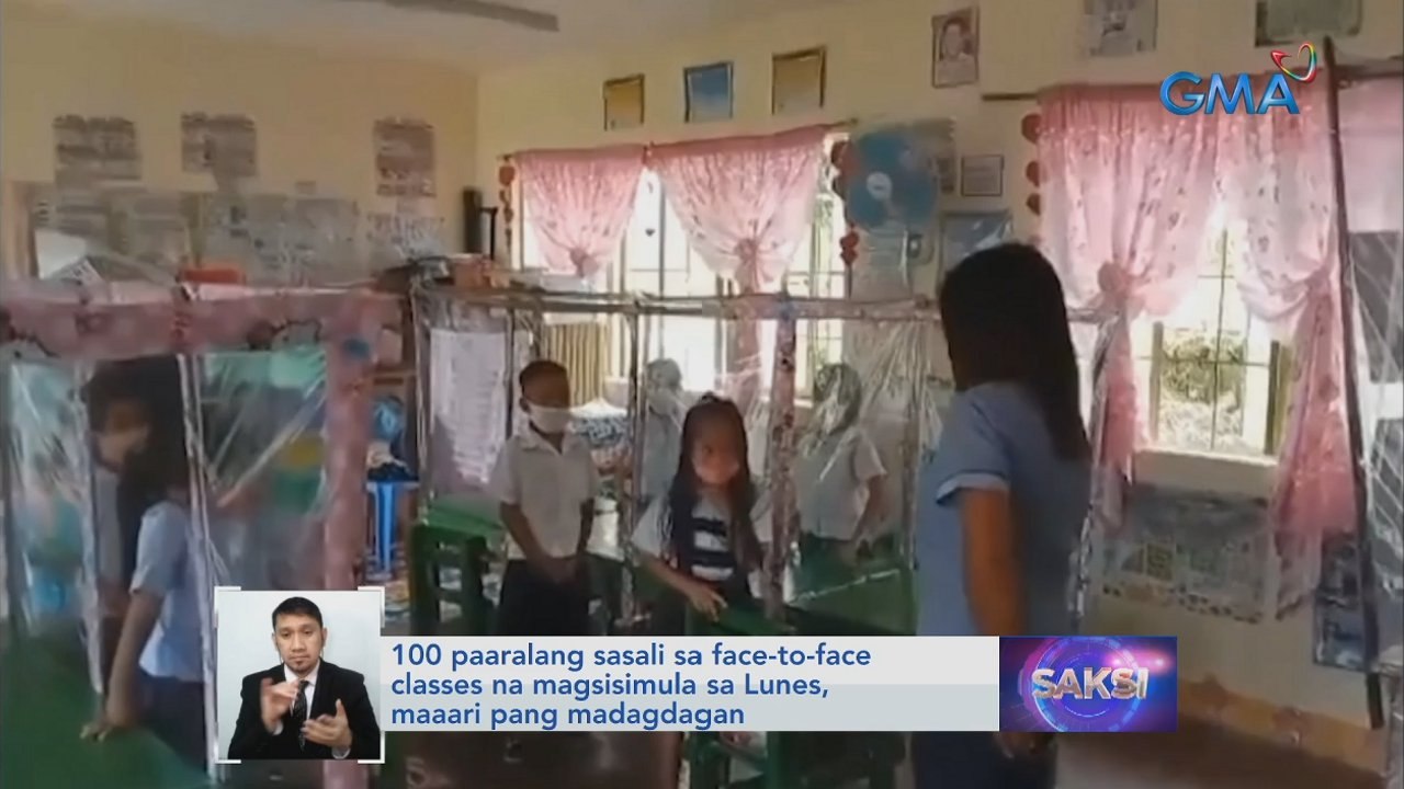 100 paaralang sasali sa face-to-face classes na magsisimula sa Lunes, maaari pang madagdagan | Saksi