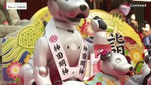 شاهد: اليابانيون يحتفلون بمهرجان الأطفال رفقة كلابهم الألية 