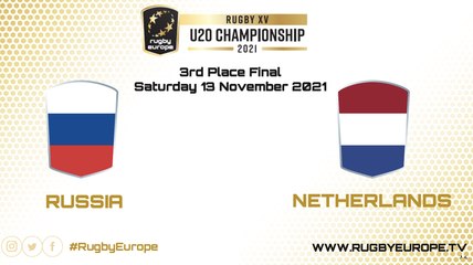 Netherlands v Russia | Rugby Europe U20 Championship 2021 -  3rd Place Play Off