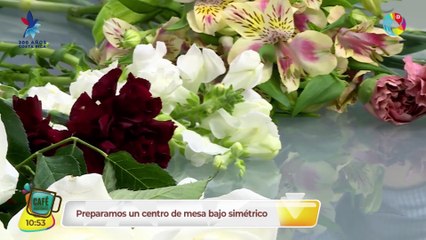 Preparamos un centro de mesa bajo simétrico