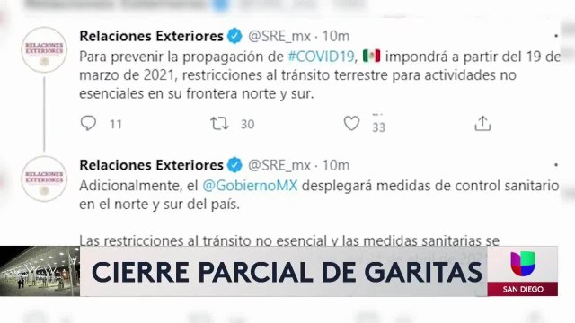 Anuncian nuevas restricciones en cruces fronterizos entre México y EE.UU.