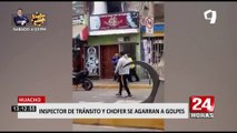 Huacho: chofer se pelea a puño limpio con inspector de tránsito