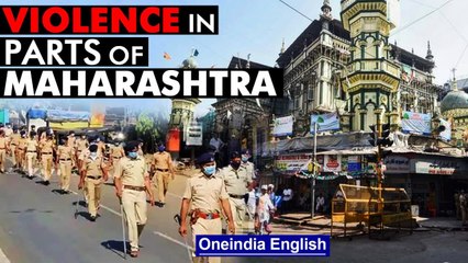 Download Video: Maharashtra minorities protest over violence in Truipura, stone peltting reported | Oneindia News