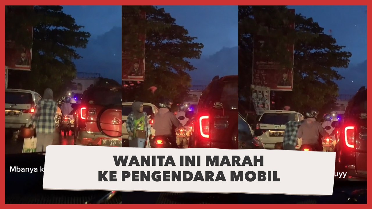 Wanita Ini Marah ke Pengendara Mobil, Diduga Mobil Klakson-Klakson Saat Macet
