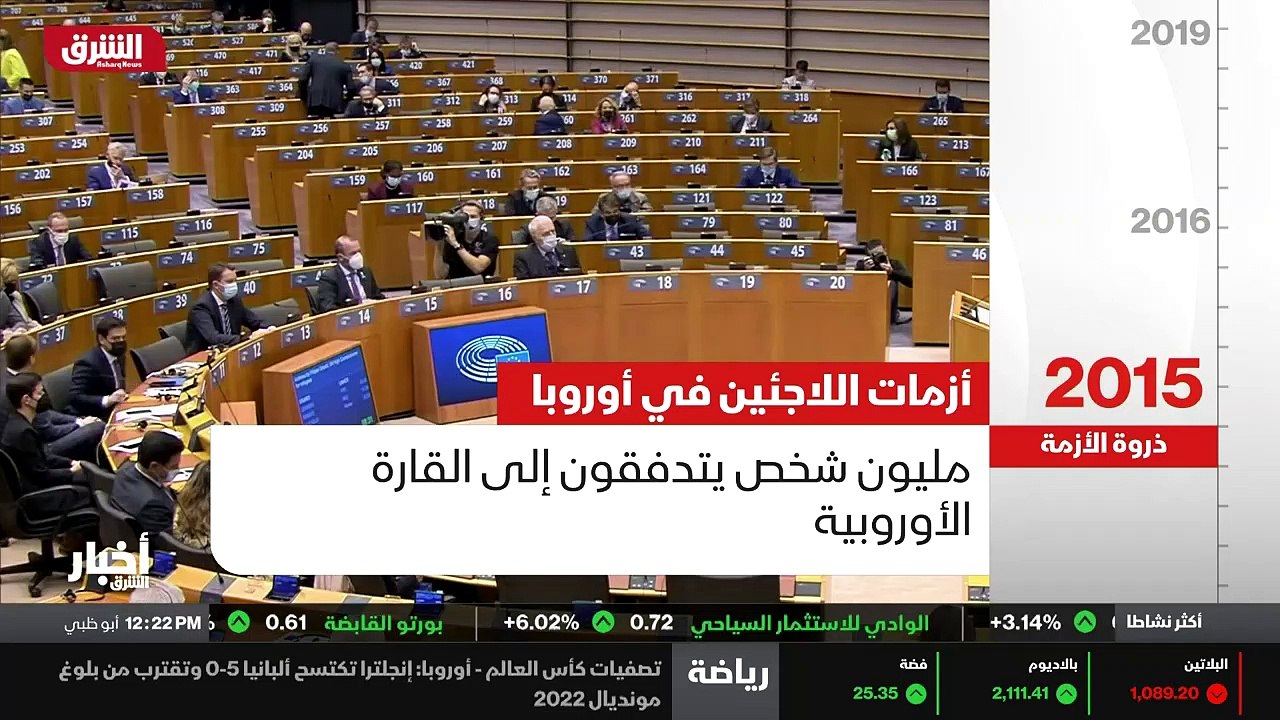 ...في تدفق المهاجرين الذين يحتشدون على الحد...