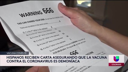 Скачать видео: Hispanos reciben carta que segura la vacuna contra el COVID es “demoniaca”