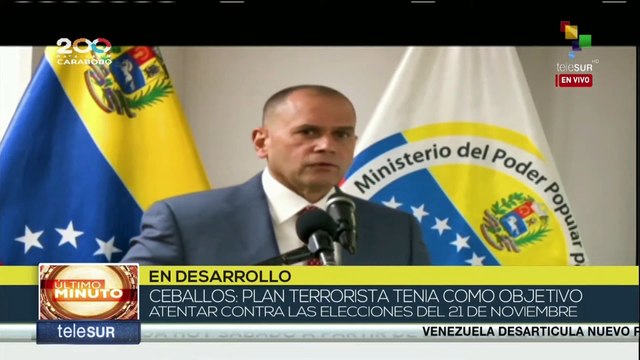 Venezuela desarticula plan terrorista de cara a los comicios del 21N