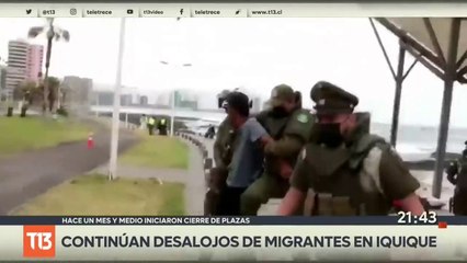 Nuevo desalojo de inmigrantes ilegales en las playas de Iquique - T13