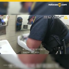 Policía revivió a bebé que nació en baño de una estación de tren