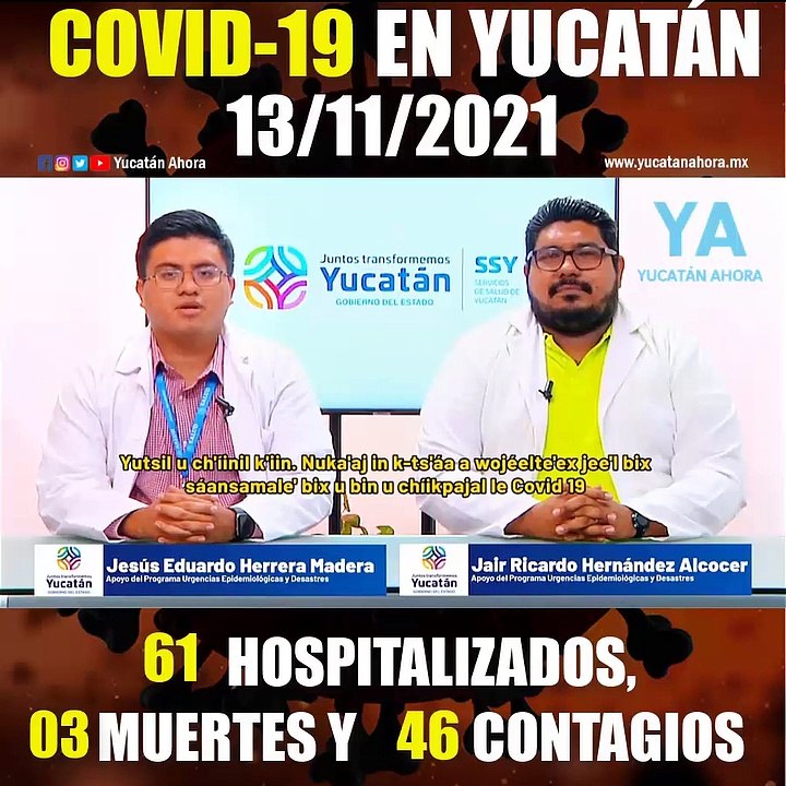 Panorama de Covid-19 en Yucatán. Actualización al 13 de Noviembre de 2021